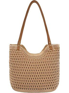 Straw Tote Bag for Women Woven Beach Bags Summer Soft Boho Vacation Shoulder Bag